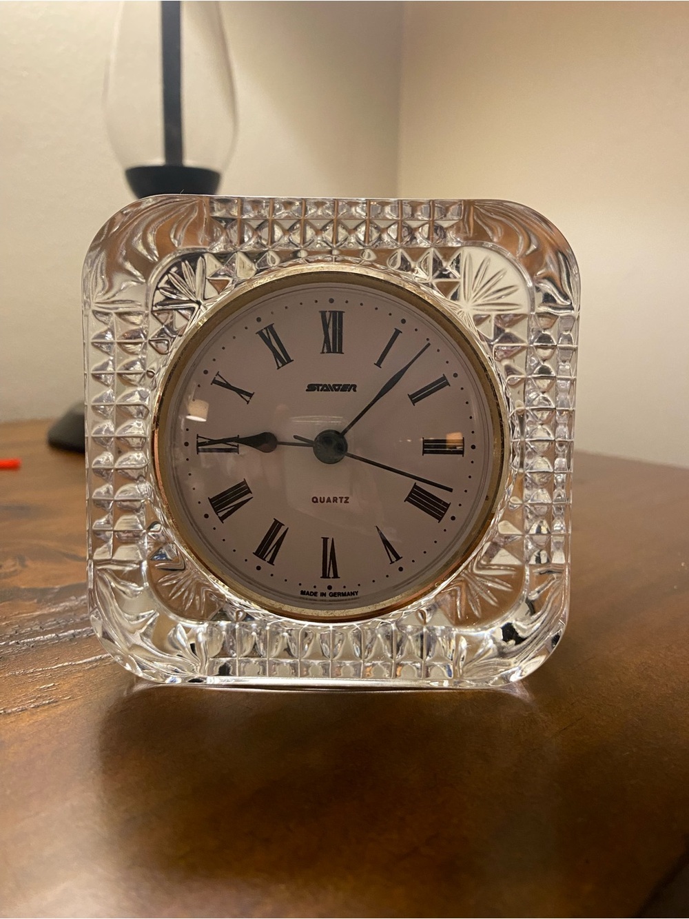 Vintage Staiger Crystal Encased Quartz Desk Clock